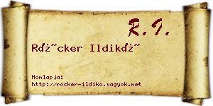 Röcker Ildikó névjegykártya